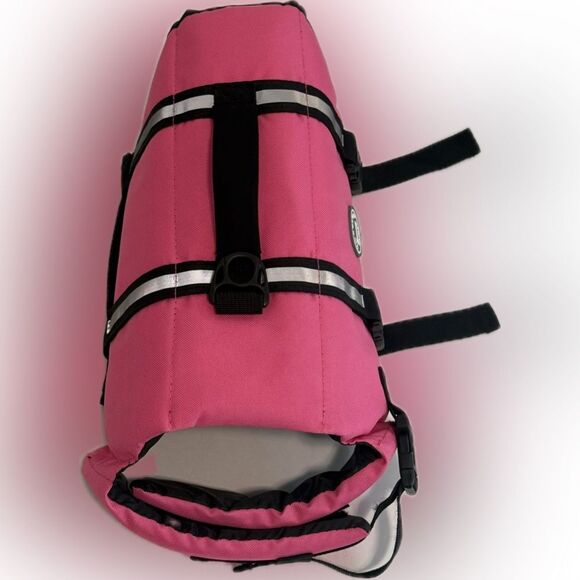 Dog Life Jacket, Boating Swimming Vest Enhanced Visibility Buoyancy, Pink Medium - Picture 5 of 12